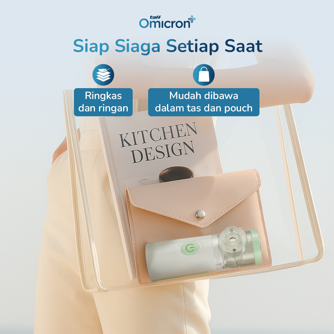 Gambar produk TaffOmicron Alat Terapi Pernapasan Mesh Nebulizer Portable Inhaler With Battery - JSL-W303
