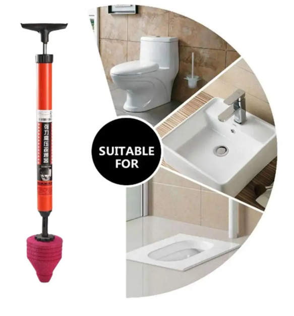 Gambar produk NUSIMBA Alat Pompa Sedot WC Toilet Unblock Plunger High Pressure - NU23