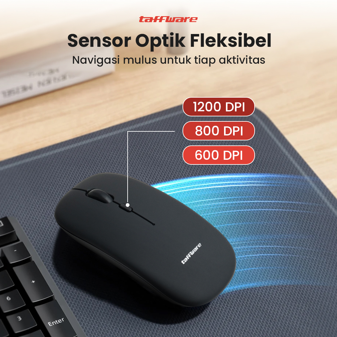 Gambar produk Taffware Mouse Wireless Bluetooth Optical 2.4GHz Silent Click 1200DPI - M8120G