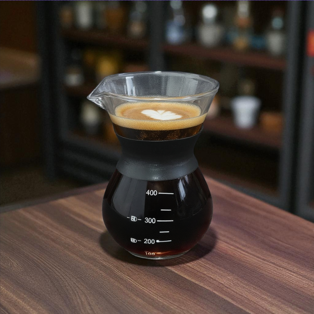Gambar produk One Two Cups Coffee Server Chemex Drip Pour Over Borosilicate Glass 400ml - SE111
