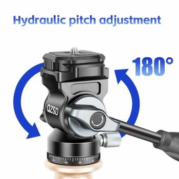 Gambar produk QZSD Gimbal Hidrolik Damping Tripod Pan-Tilt Head DSLR Aluminium Alloy - Q330
