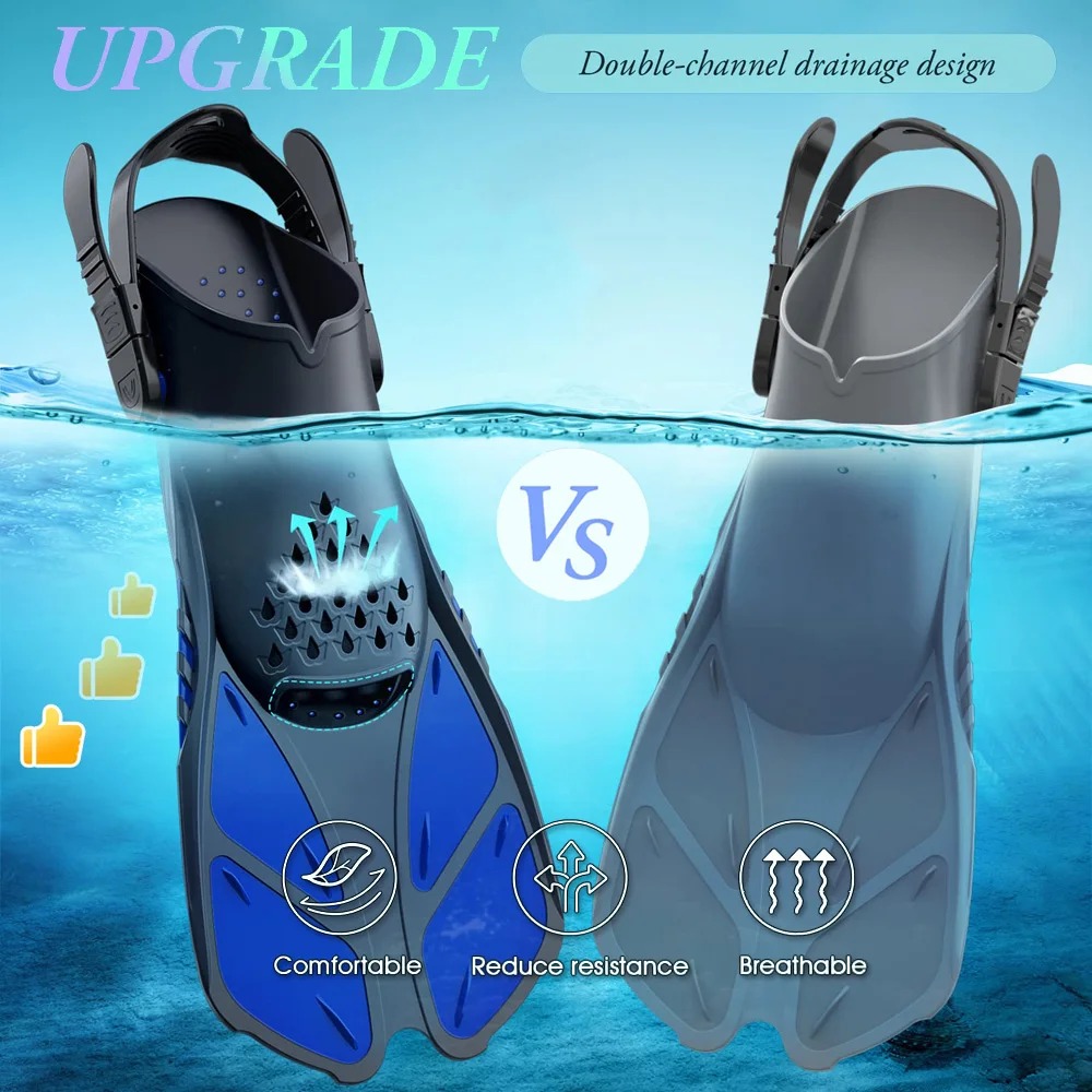 Gambar produk OSGOOD Snorkel Fins Adjustable Swimming Diving Flippers Open Heel L/XL - OS813