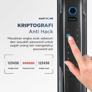 Gambar produk TaffHOME Smart Door Lock Fingerprint 3D Face Recognition Card Eques - A1