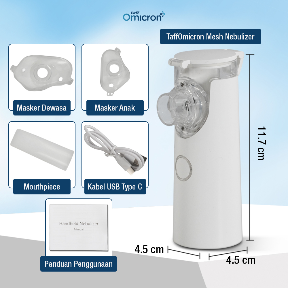TaffOmicron Alat Terapi Pernapasan Mesh Nebulizer Portable Inhaler - JSL-W301 Gambar produk TaffOmicron Alat Terapi Pernapasan Mesh Nebulizer Portable Inhaler - JSL-W301