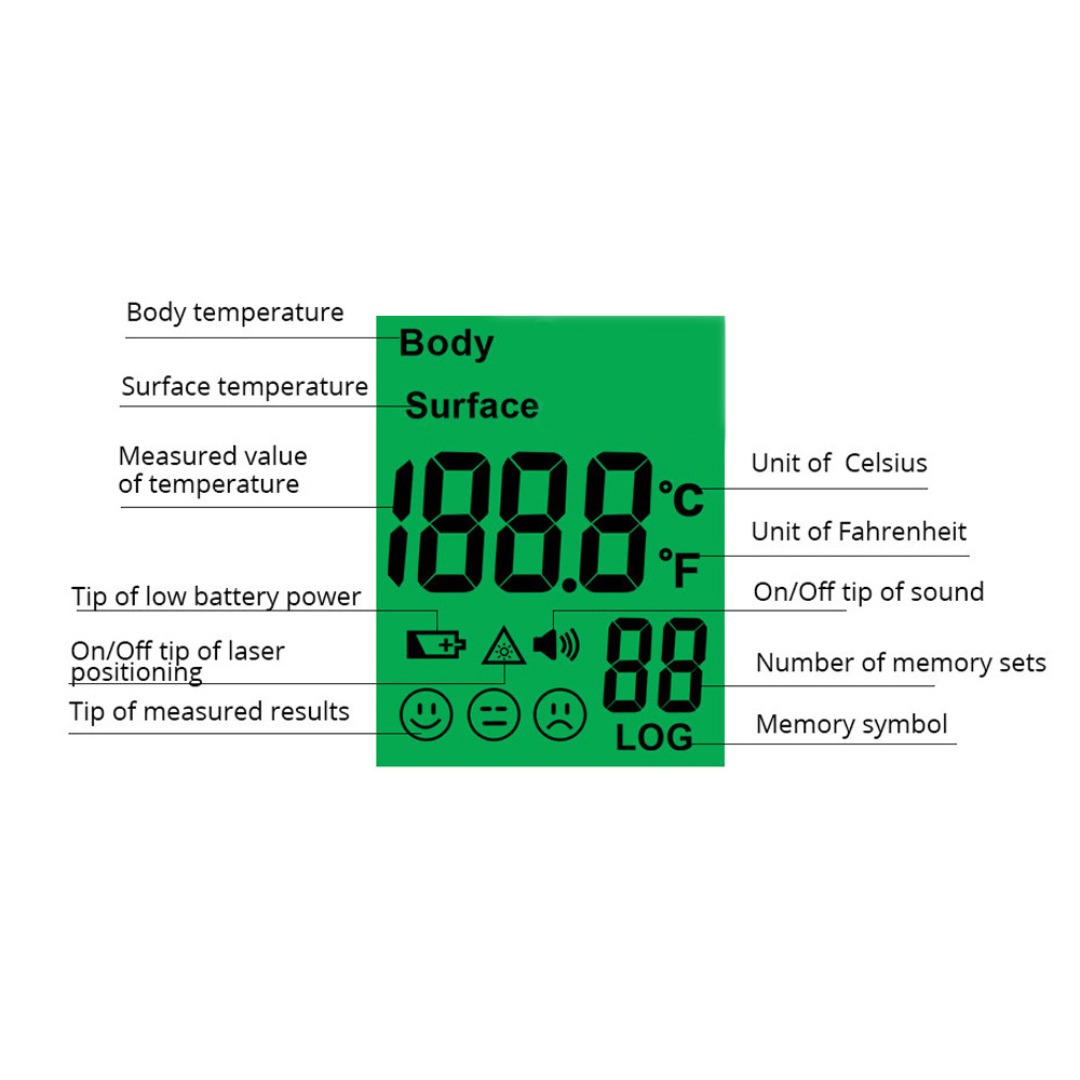 Gambar produk Yongrow Termometer Suhu Badan Digital Thermogun Infrared Dual Mode - YK-IRT2