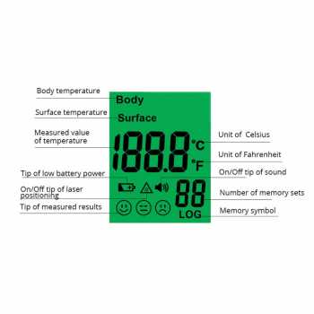 Gambar produk Yongrow Termometer Suhu Badan Digital Thermogun Infrared Dual Mode - YK-IRT2