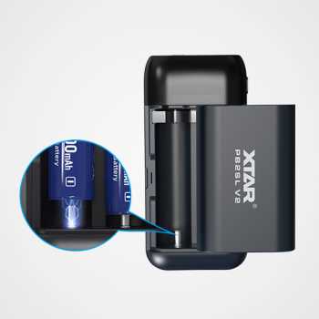 Gambar produk XTAR Charger Baterai 2 Slot 18650 21700 Li-Ion Power Bank LCD Display - PB2SL V2