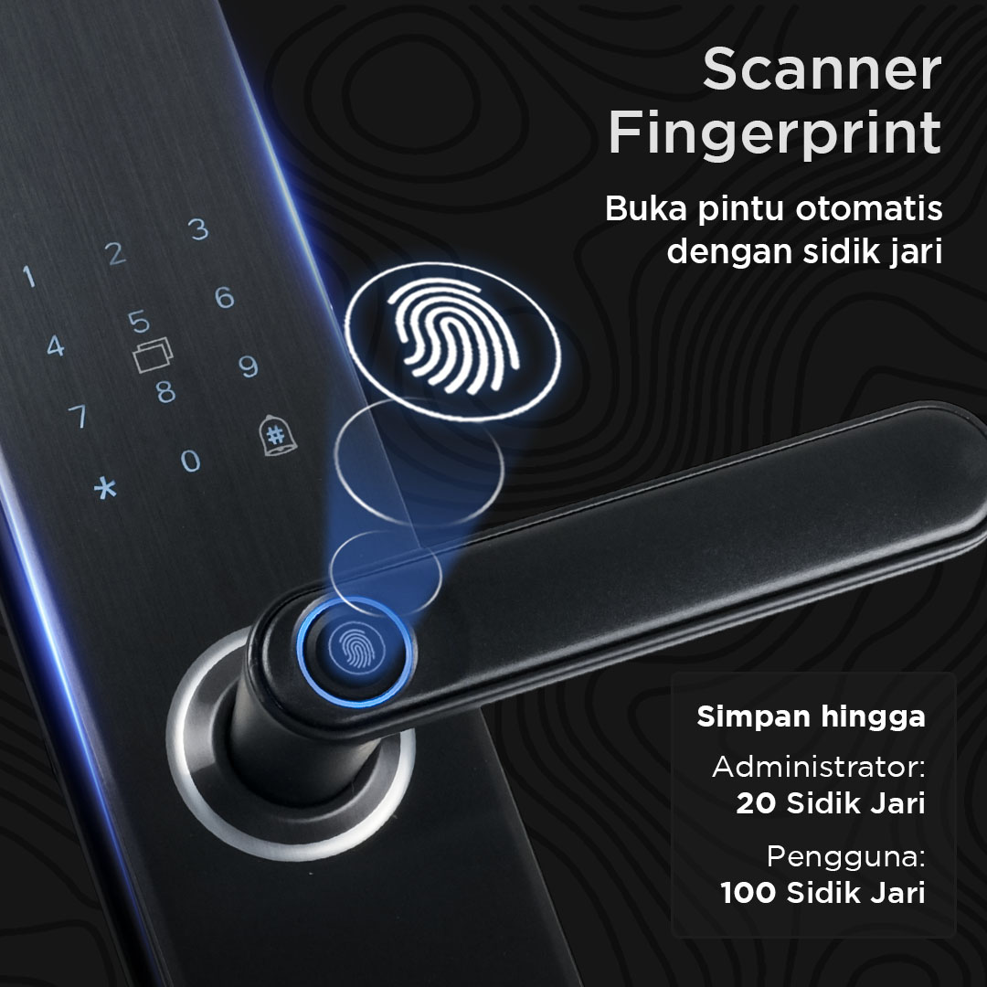 Gambar produk YONGLISHUN Smart Door Lock Fingerprint Password Card Cryptography - MJ3