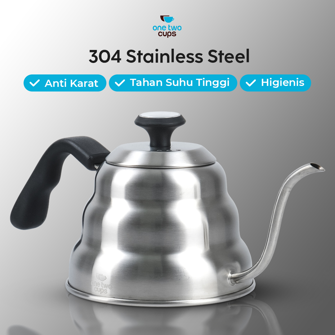 Gambar produk One Two Cups Teko Kopi Leher Angsa Pour Over Kettle Thermometer 900ml - LZP-8003
