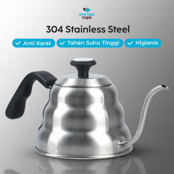 Gambar produk One Two Cups Teko Kopi Leher Angsa Pour Over Kettle Thermometer 900ml - LZP-8003