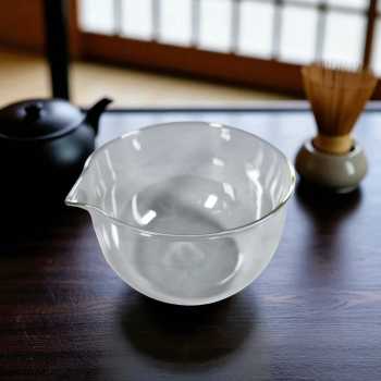 Gambar produk OYCHA Mangkuk Teh Chawan Kaca Transparent Japanese Matcha Bowl Small Round - OY-12