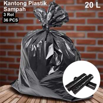 Dorae Kantong Plastik Sampah Garbage Bags Disposable Trash 3 Roll 20L - INU80