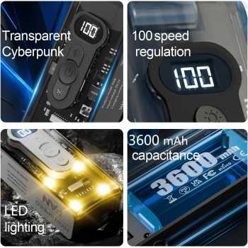 Gambar produk ManchiMi Kipas Angin Portable Genggam Turbo Mini Cooling Fan 3600mAh - FC8