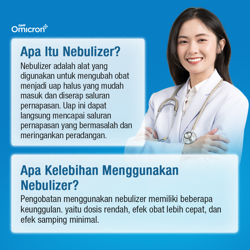 Gambar produk TaffOmicron Alat Terapi Pernapasan Mesh Nebulizer Portable Inhaler Versi Baterai - JSL-W303