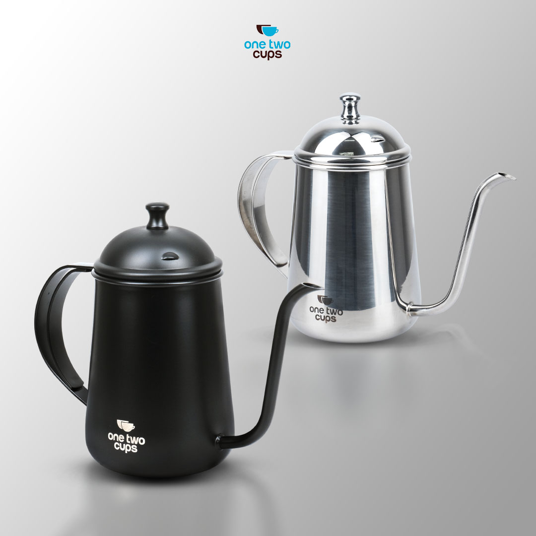 One Two Cups Teko Kopi Leher Angsa Pour Over Kettle Stainless Steel 650ml - HS4011 Gambar produk One Two Cups Teko Kopi Leher Angsa Pour Over Kettle Stainless Steel 650ml - HS4011