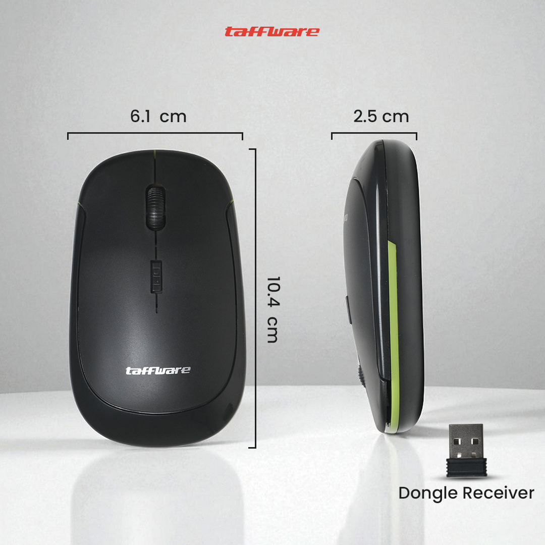 Gambar produk Taffware Mouse Wireless Optical 2.4GHz Slim Ergonomic 1600DPI - Y810