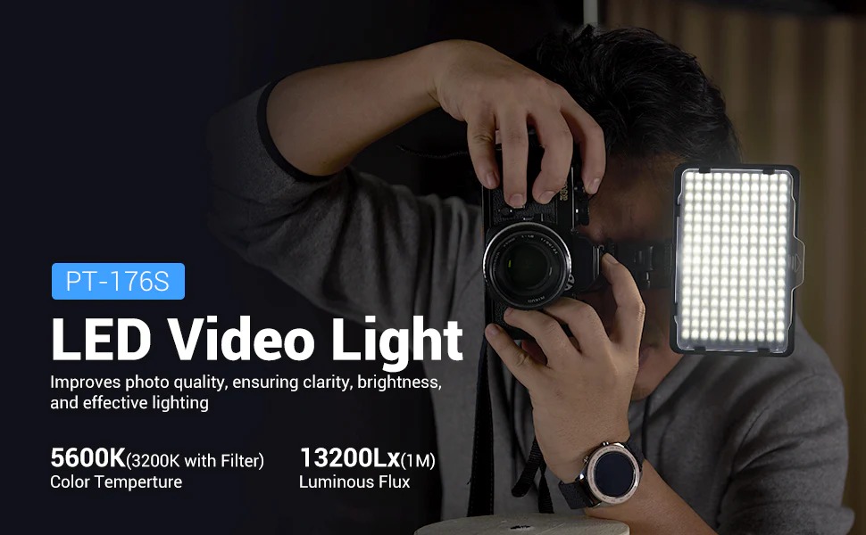 Gambar produk Tolifo Lampu LED Kamera Video Studio Fill Light Rechargeable 11W - PT-176S