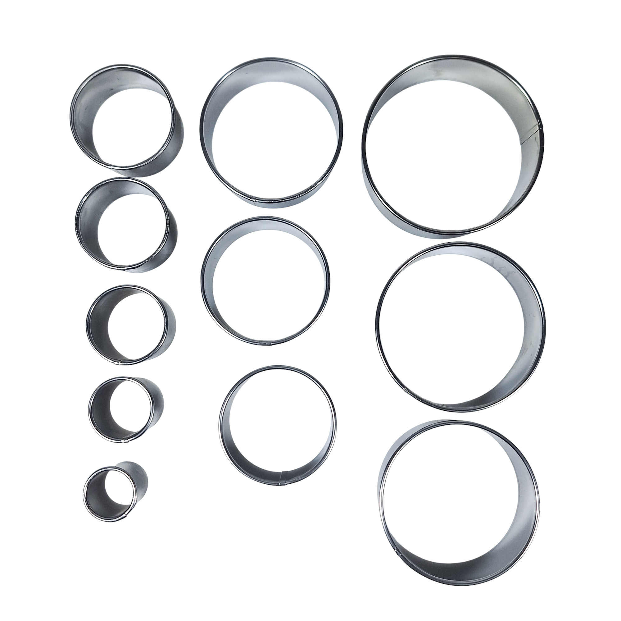 Gambar produk Yuchurey Cetakan Kue Bulat Cookie Ring Cutter Stainless Steel 11 PCS - CH11