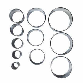 Gambar produk Yuchurey Cetakan Kue Bulat Cookie Ring Cutter Stainless Steel 11 PCS - CH11