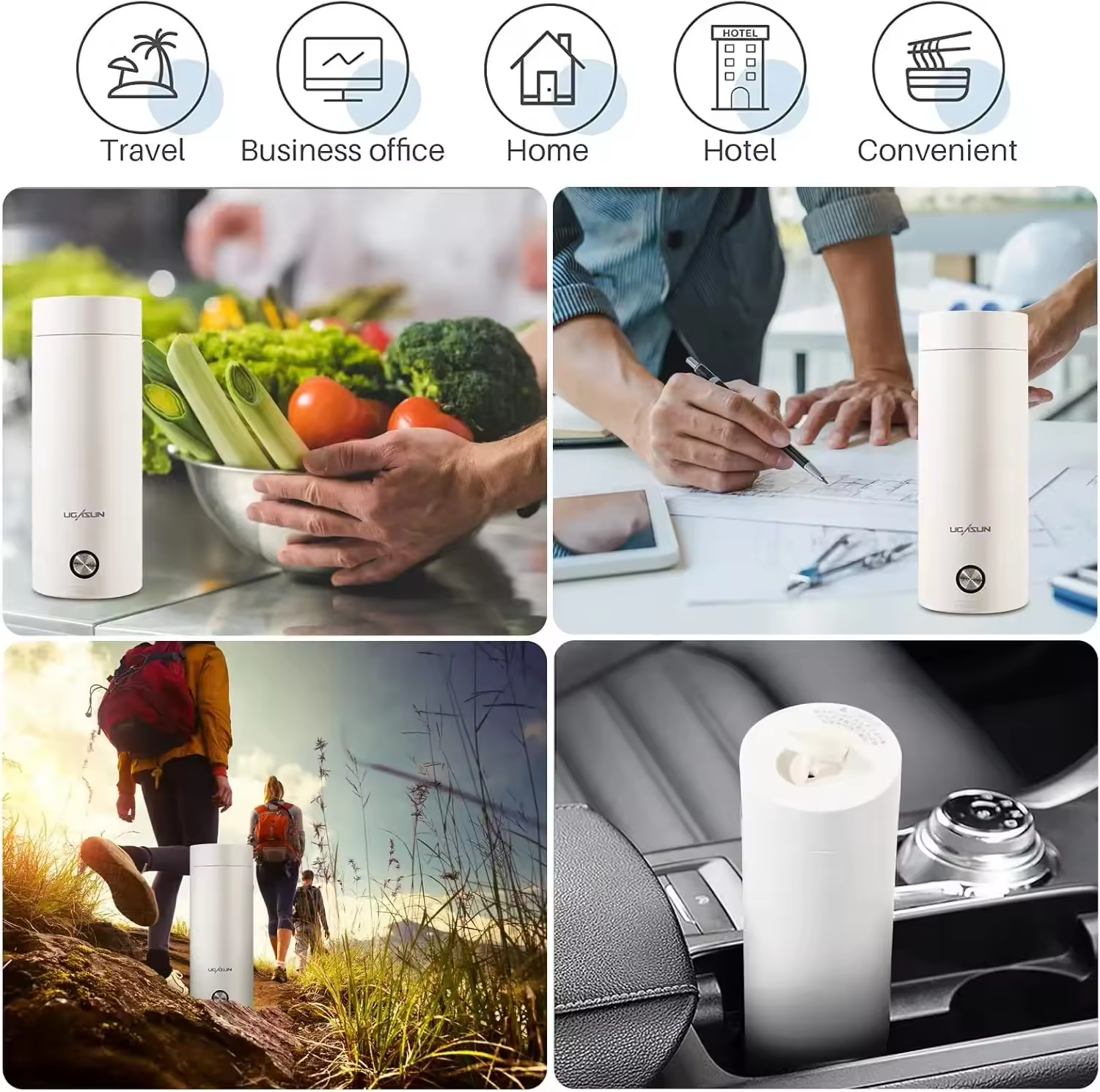Gambar produk LIGSUN Travel Kettle Electric Stainless Steel Automatic Shut Off 400ml - LOF40