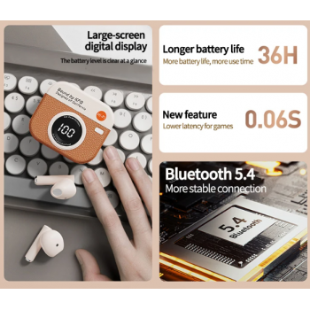 Gambar produk KFG Earphone Bluetooth 5.4 TWS In Ear Noise Cancellation 180mAh - HM05
