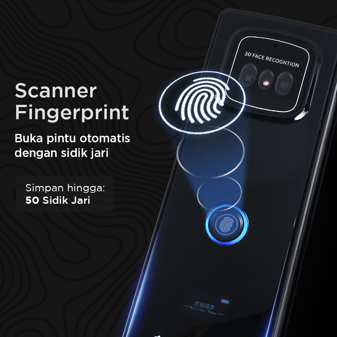 Joneytech Smart Door Lock Fingerprint Face Recognition App Intercom - B01RL-DJ Gambar produk Joneytech Smart Door Lock Fingerprint Face Recognition App Intercom - B01RL-DJ