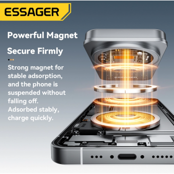 Gambar produk ESSAGER Wireless Charger Qi2 2in1 Magnetic Stand Desktop iPhone 15W - OJD-135
