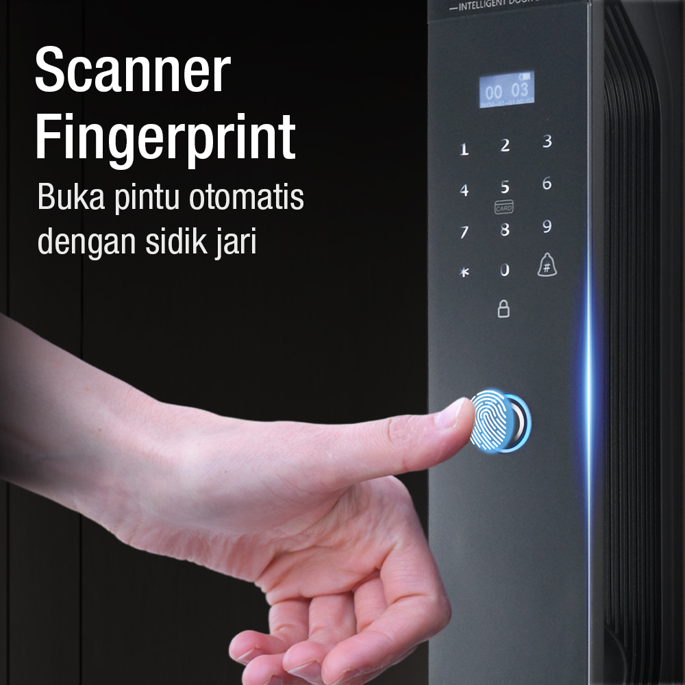 KAILILAI Smart Door Lock Fingerprint Face Recognition Password iCSee - B90 Gambar produk KAILILAI Smart Door Lock Fingerprint Face Recognition Password iCSee - B90