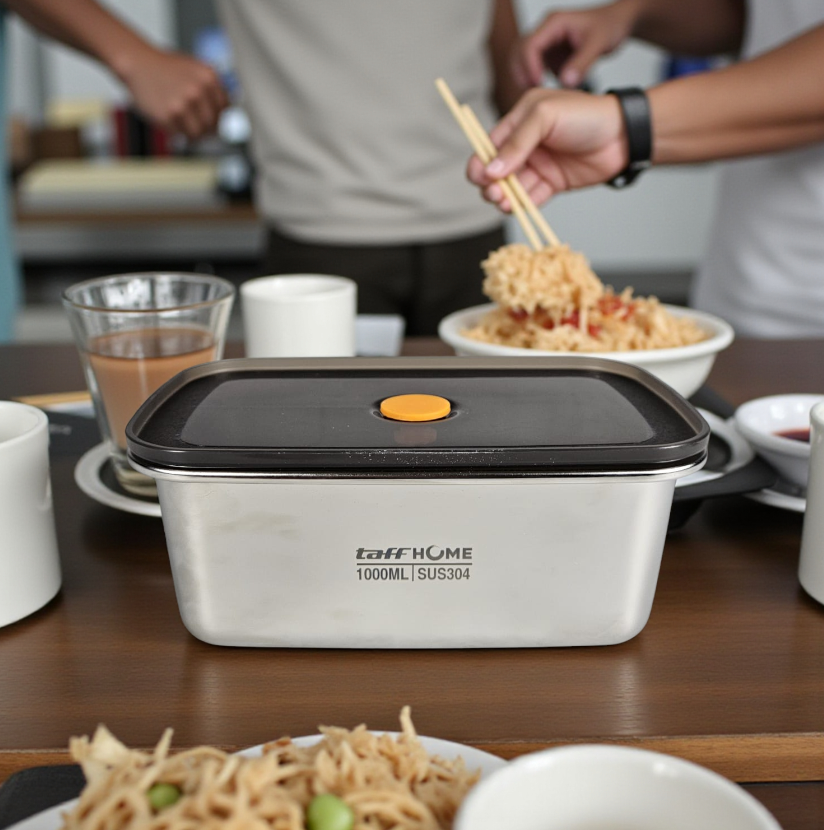 Gambar produk TaffHOME Kotak Makan Lunch Box Multifunction Stainless Steel 304 1000ml - AC-21