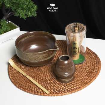 Gambar produk One Two Cups Matcha Set Kit Chawan Chasen Stand Chashaku 4 PCS - N41