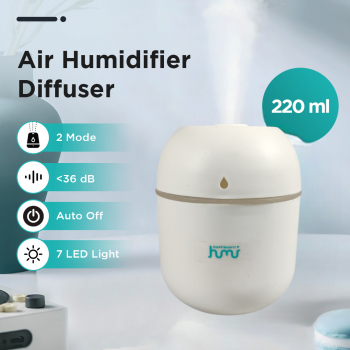 Taffware HUMI Air Humidifier Mini Ultrasonic Aroma Diffuser LED 220ml - GB476