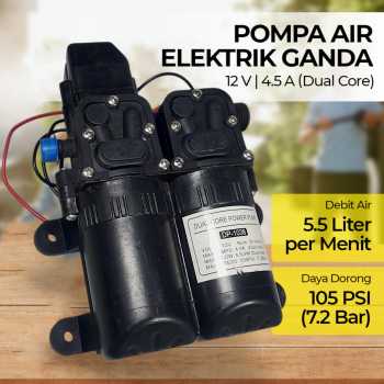 MUDEBI Pompa Air Elektrik Dual Core High Pressure Pump 12V 105 PSI - DP-1036