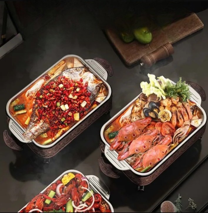 NLSLASI Loyang Nampan Tray Bakeware Grill Pan Magnetic Stainless 410 37x22x5cm - NL31 Gambar produk NLSLASI Loyang Nampan Tray Bakeware Grill Pan Magnetic Stainless 410 37x22x5cm - NL31