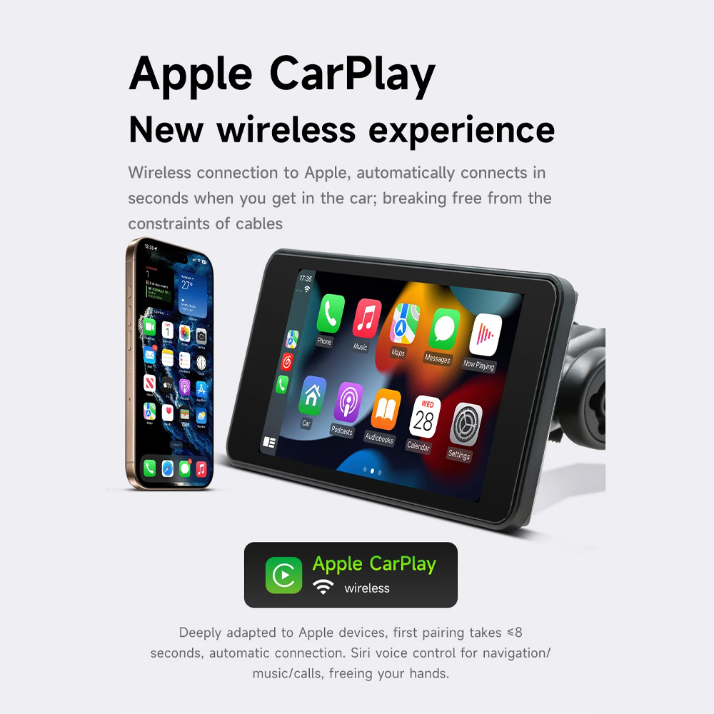 Gambar produk BQCC Motorcycle Smart Screen CarPlay Android Auto Waterproof 4.7 Inch - B5341