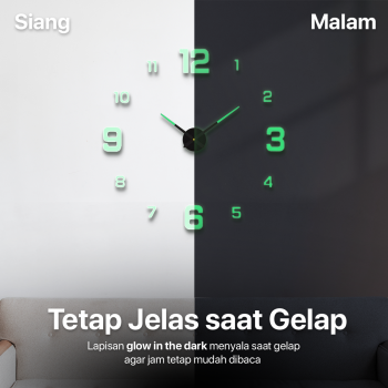 Gambar produk TaffHOME Jam Dinding Besar DIY Glow in The Dark 90-100cm - JM-03