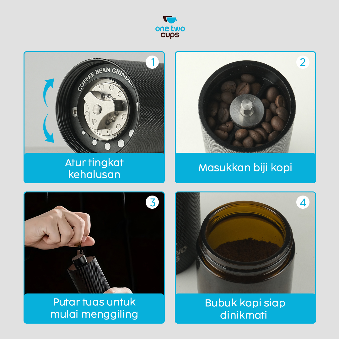 Gambar produk One Two Cups Alat Penggiling Kopi Manual Coffee Grinder Adjustable - KF-15