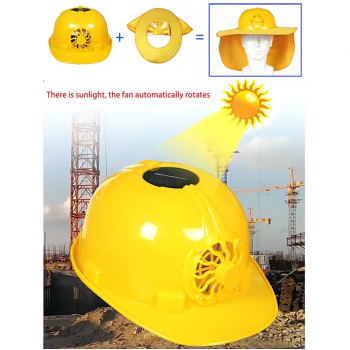 SDJZT Helm Proyek Konstruksi K3 Kipas Tenaga Surya Safety PE Material - LM02 Gambar produk SDJZT Helm Proyek Konstruksi K3 Kipas Tenaga Surya Safety PE Material - LM02