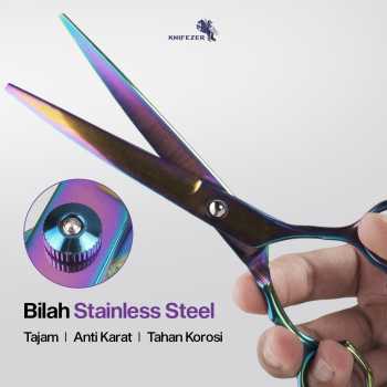 KNIFEZER Set Gunting Grooming Bulu Hewan Peliharaan 4in1 - 62HRC Gambar produk KNIFEZER Set Gunting Grooming Bulu Hewan Peliharaan 4in1 - 62HRC