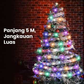 Gambar produk Partigos Lampu Hias String Lights Model Pita Natal 50 LED Multicolor - AA562