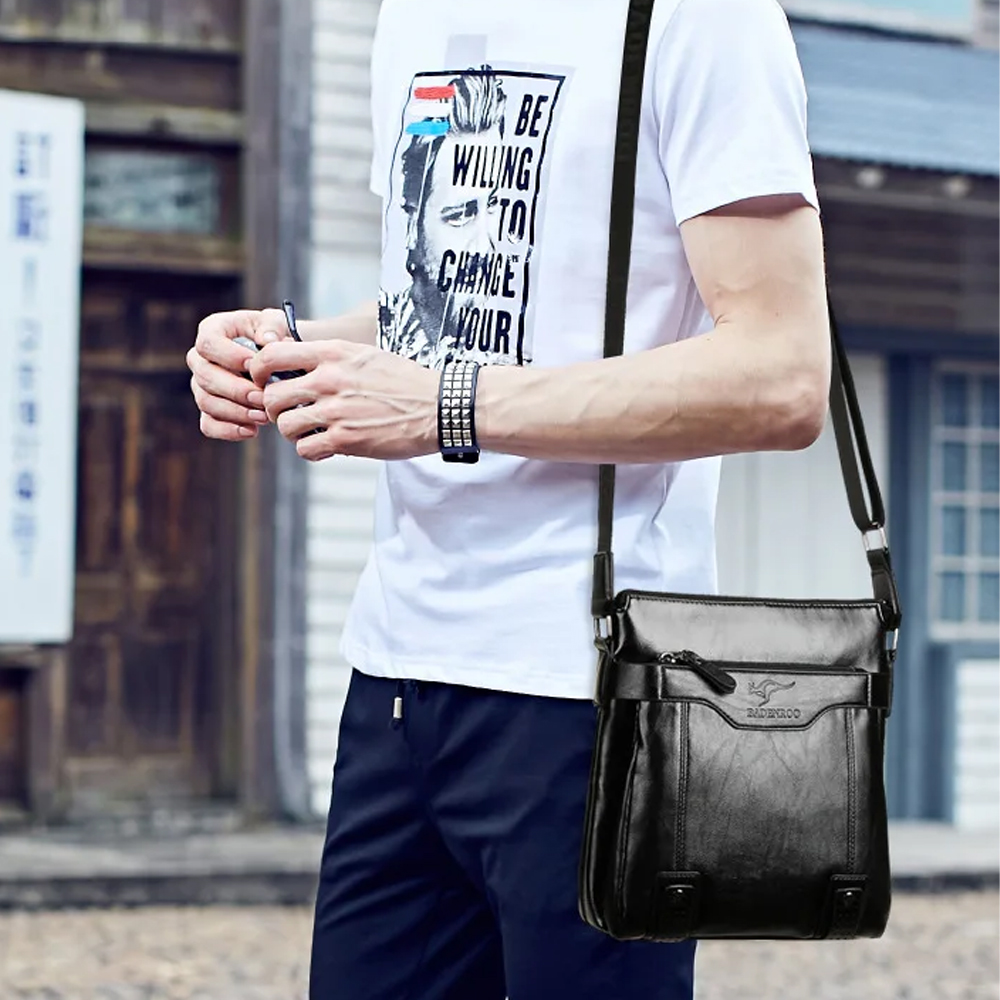 BADENROO Tas Selempang Pria Kulit PU Leather Shoulder Crossbody Bag - BD-27 Gambar produk BADENROO Tas Selempang Pria Kulit PU Leather Shoulder Crossbody Bag - BD-27