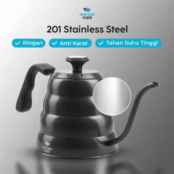 One Two Cups Teko Kopi Leher Angsa Gooseneck Pour Over Thermometer 1.2L - OTC265 Gambar produk One Two Cups Teko Kopi Leher Angsa Gooseneck Pour Over Thermometer 1.2L - OTC265