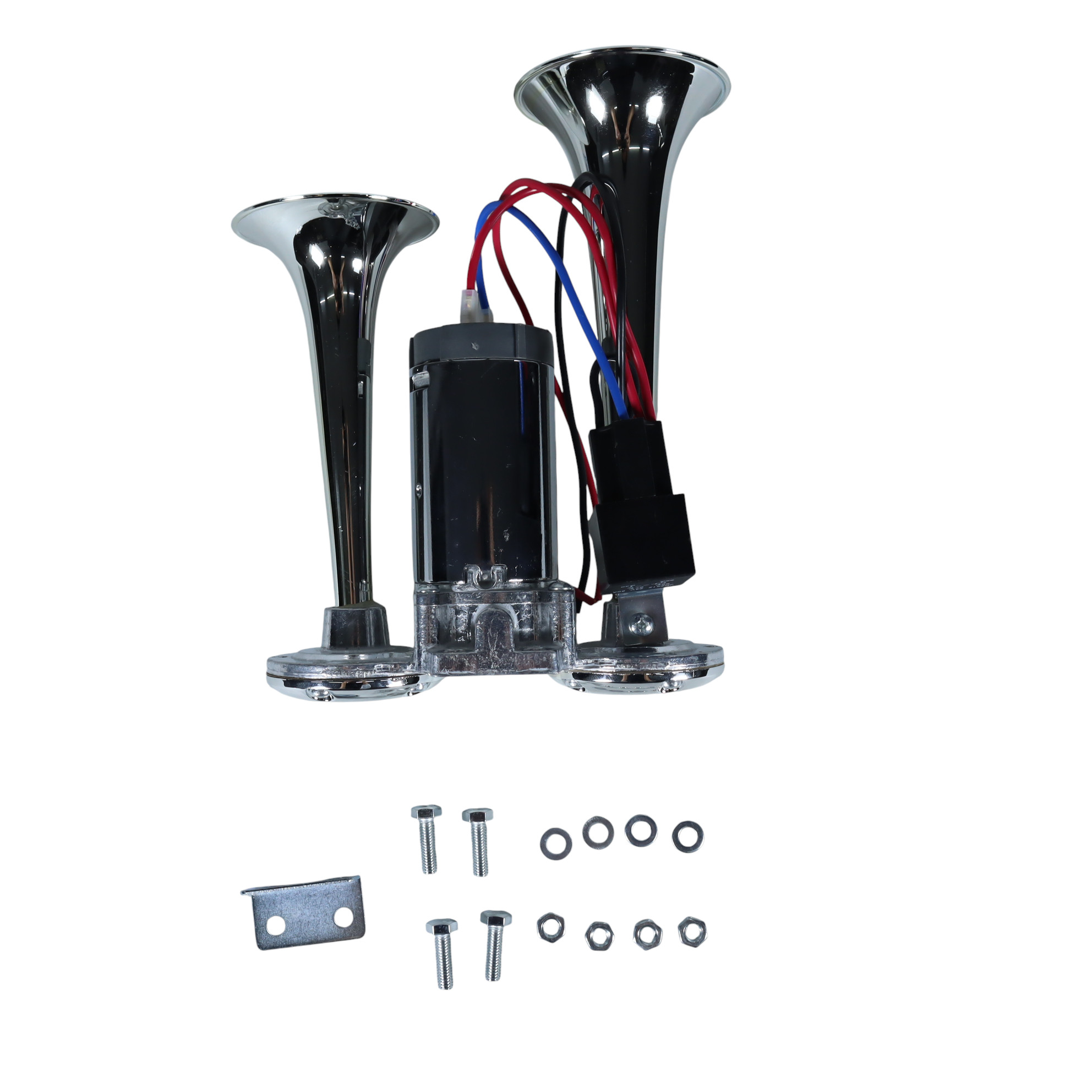 Gambar produk HX Klakson Terompet Truk Mobil Double Tube Horn Zinc Alloy 300dB 24V - H2