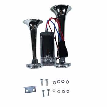 Gambar produk HX Klakson Terompet Truk Mobil Double Tube Horn Zinc Alloy 300dB 24V - H2