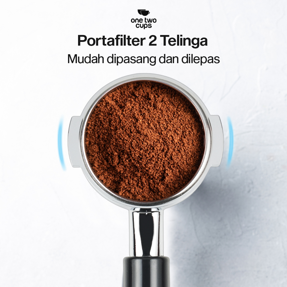 Gambar produk One Two Cups Bottomless Naked Portafilter Stainless Steel Expobar 58mm - RJ8