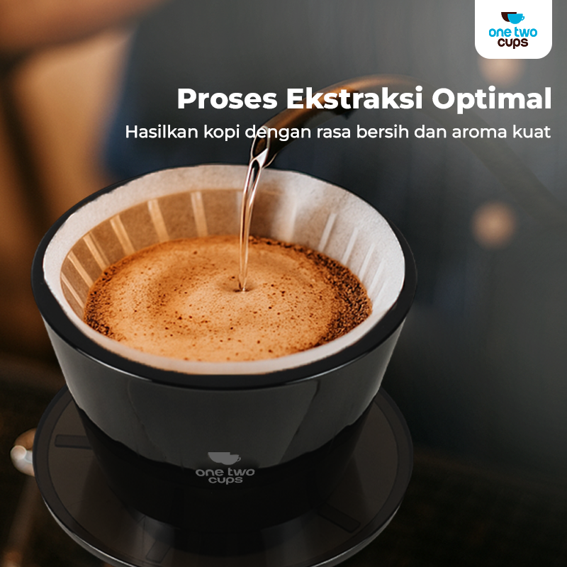One Two Cups V60 Coffee Dripper Alat Seduh Kopi Manual Plastik 1-2 Cup - B75 Gambar produk One Two Cups V60 Coffee Dripper Alat Seduh Kopi Manual Plastik 1-2 Cup - B75