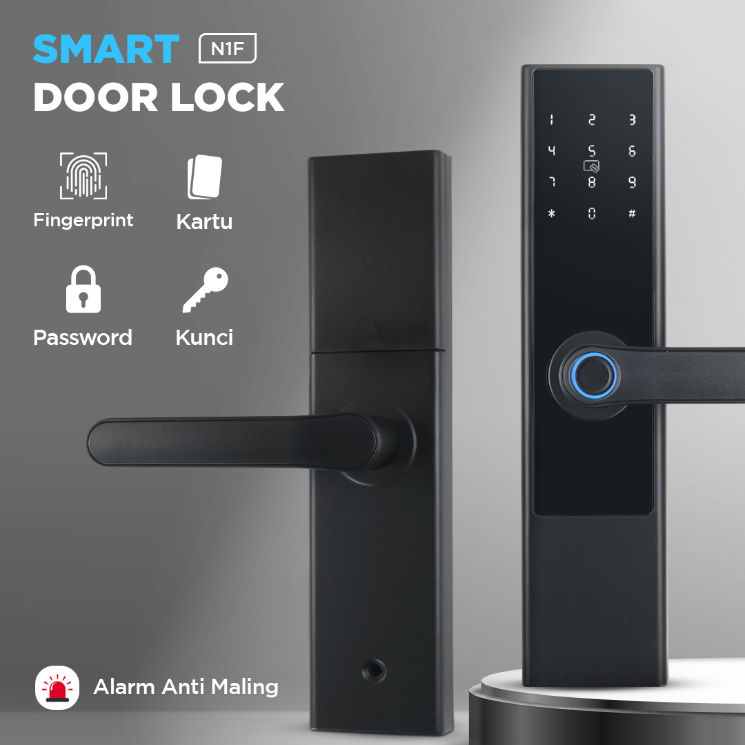 BILIXO Smart Door Lock Fingerprint Password Card RFID Alarm - N1F Gambar produk BILIXO Smart Door Lock Fingerprint Password Card RFID Alarm - N1F