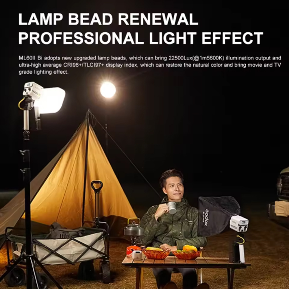 Gambar produk Godox Lampu Studio LED Fill Light Bluetooth Control 2800-6500K 70W - ML60IIBI