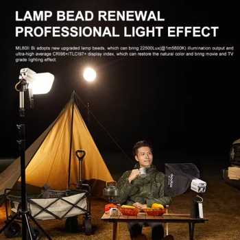 Gambar produk Godox Lampu Studio LED Fill Light Bluetooth Control 2800-6500K 70W - ML60IIBI