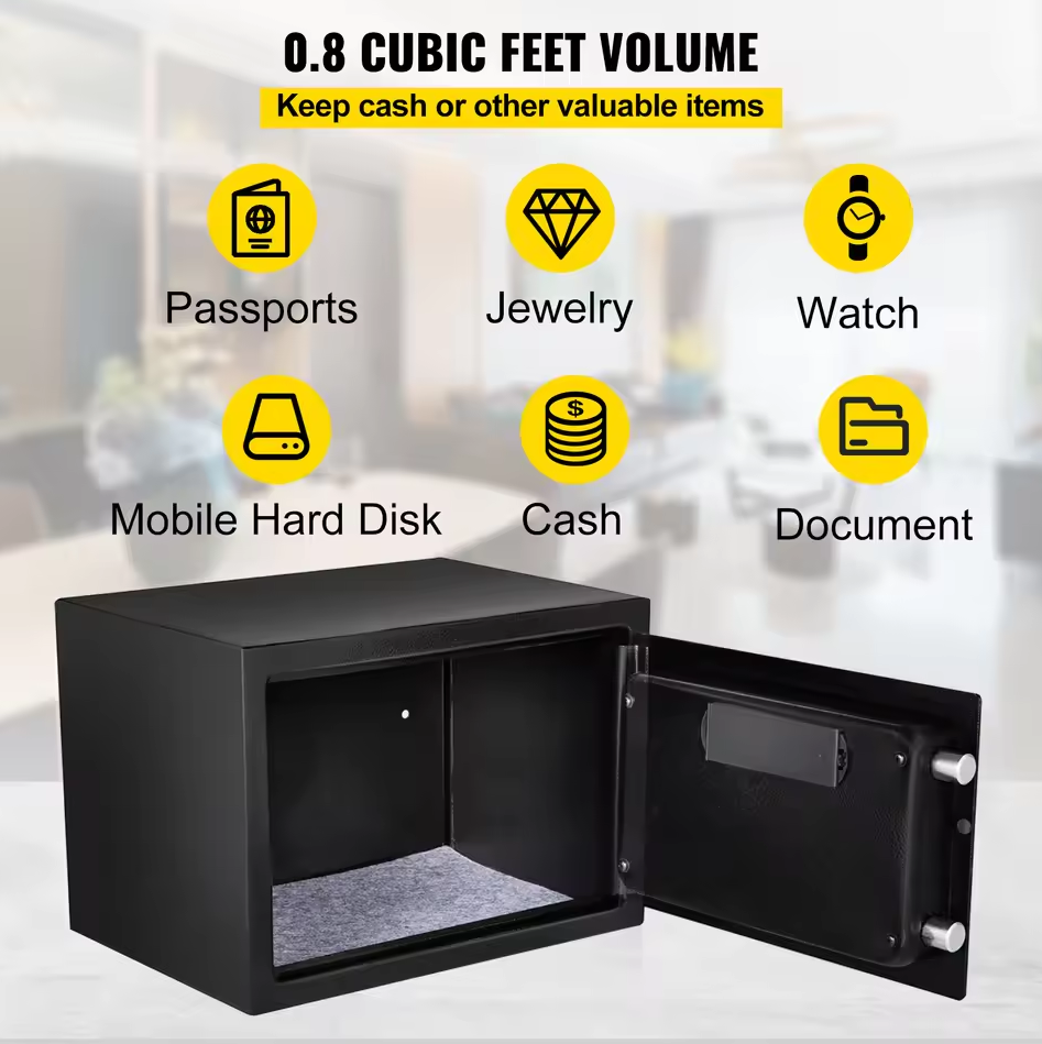 Gambar produk Vevor Kotak Brankas Dokumen Safe Deposit Box Fingerprint 35x25x25cm - SB05