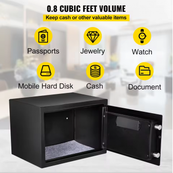 Gambar produk Vevor Kotak Brankas Dokumen Safe Deposit Box Fingerprint 35x25x25cm - SB05